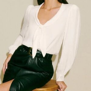 Sage the Label Elegant Tie Front Blouse